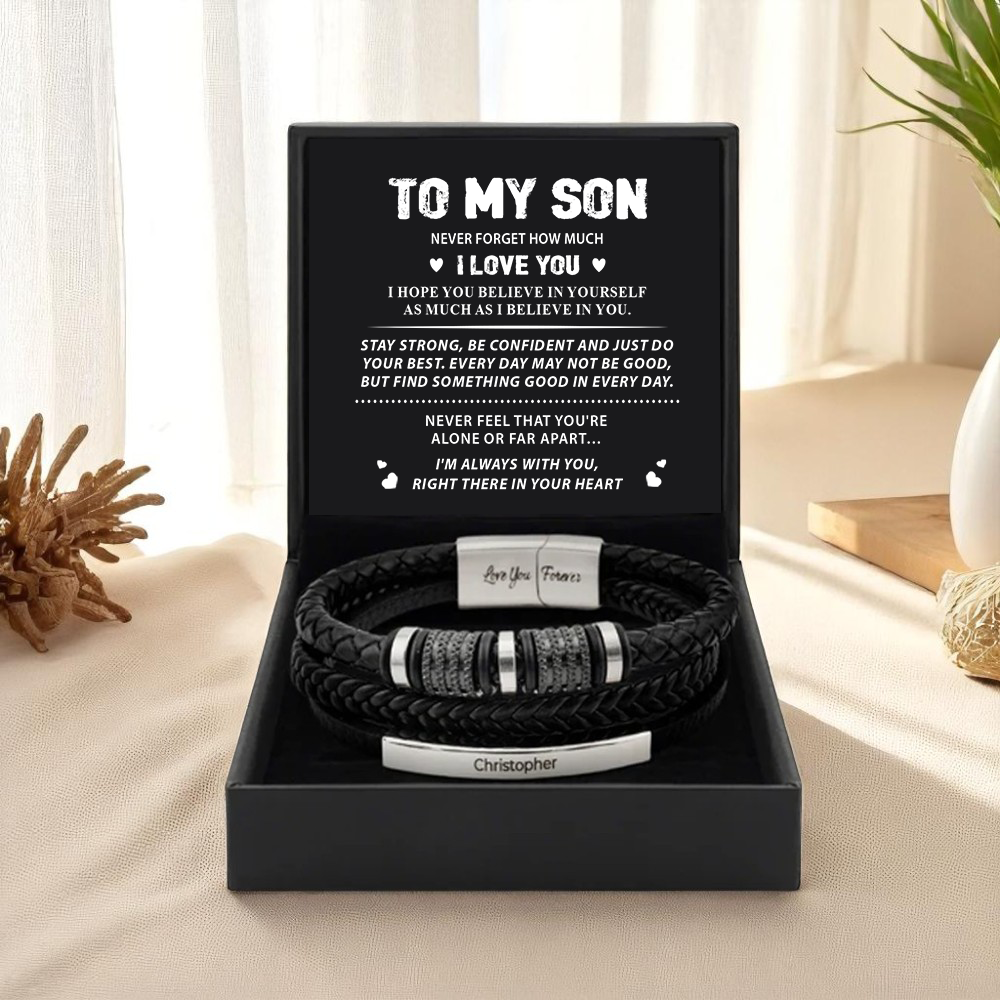 To My Son - Forever Connected Customized Bracelet