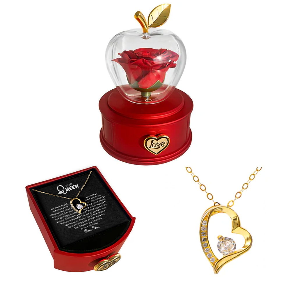 To my Queen - Forever Rose Necklace - Gold