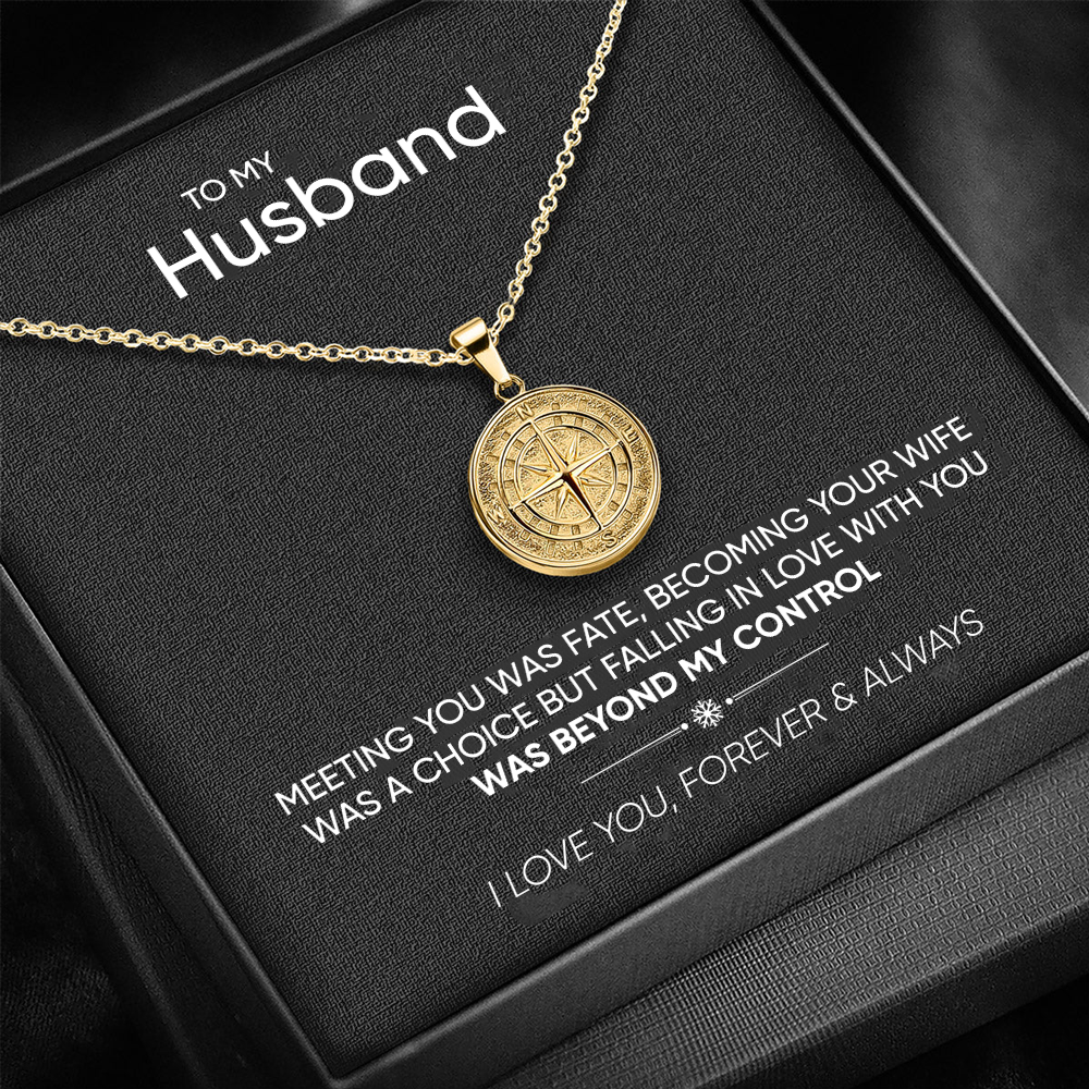 To my Husband - Compass necklace