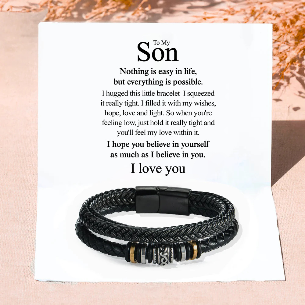 To my Son - I hugged this bracelet with my love