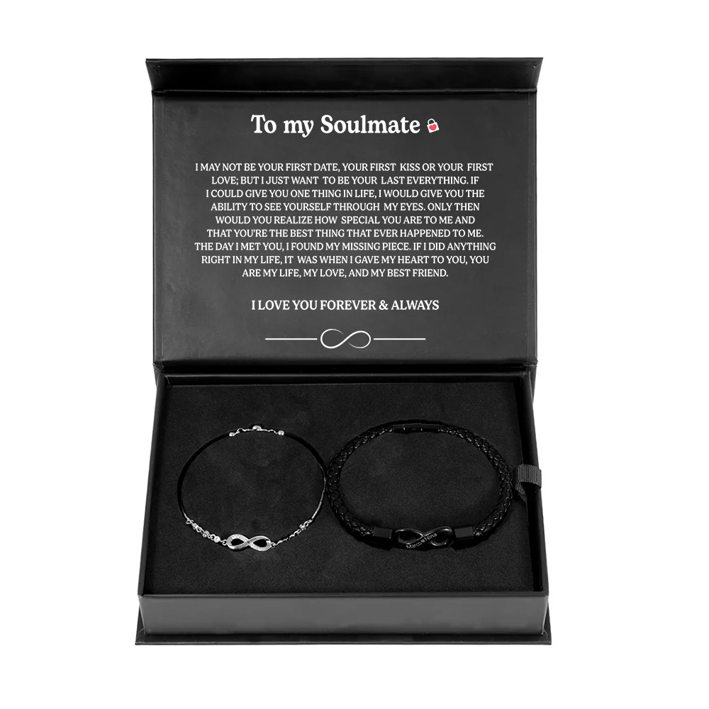 Soulmate Bracelet Set with Engravings