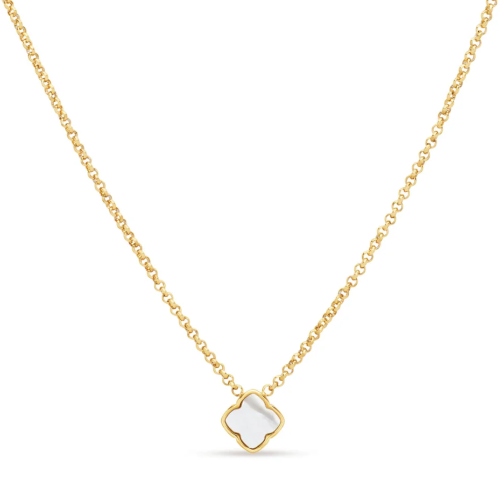 Pearl clover necklace (Gold)