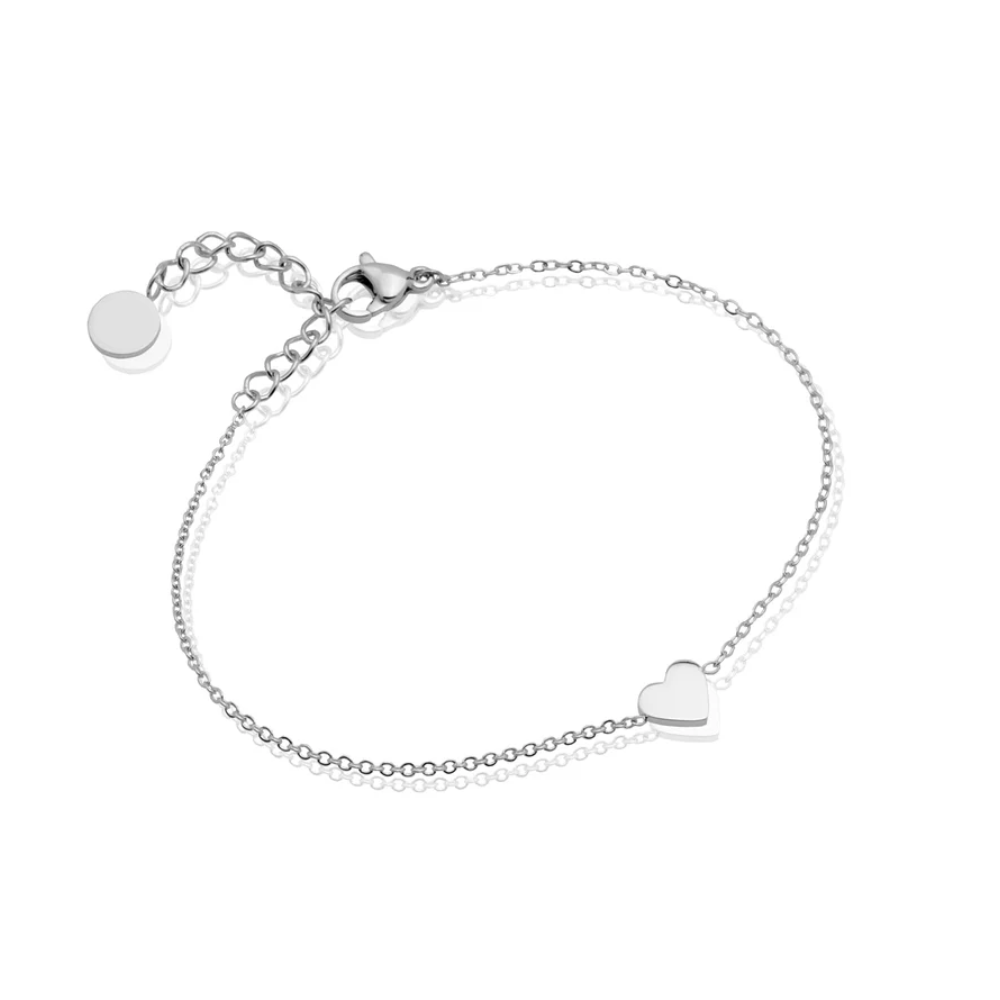 Mini Heart Bracelet (Silver)