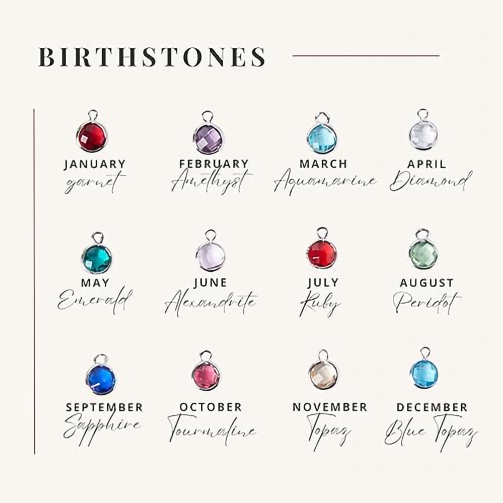 Endless Love - Birthstone Necklace with Engravings - Rose Gold