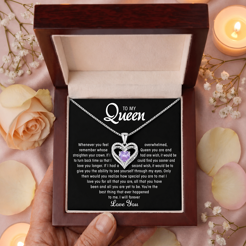 To My Queen - Personalized Heart necklace