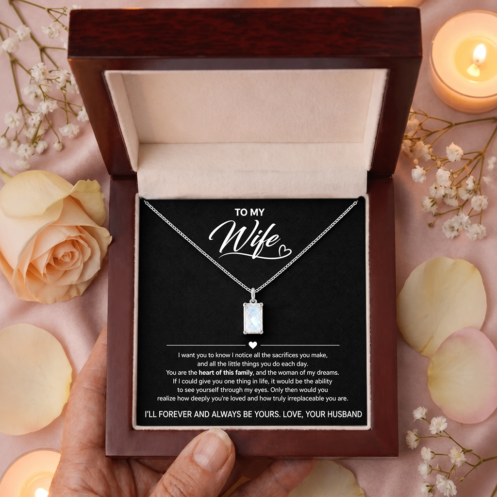 To My Wife -  Moonstone Pendant Necklace