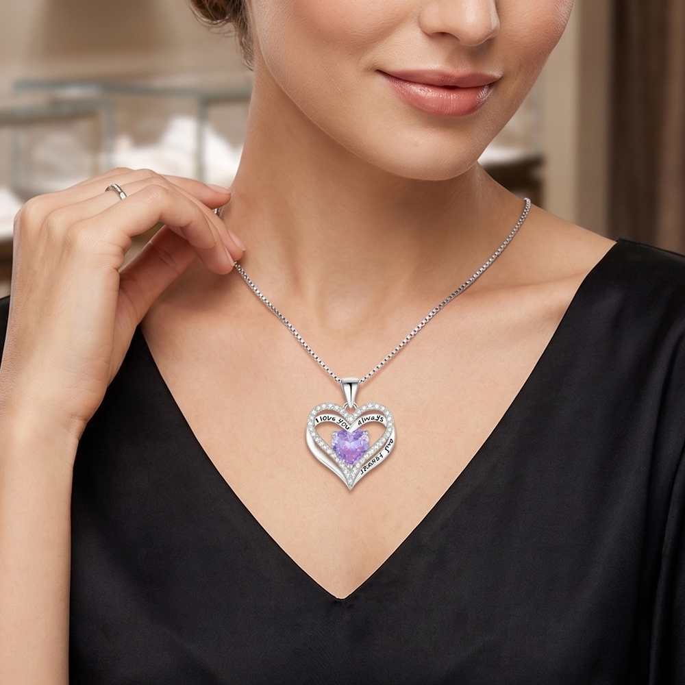 To My Wife - Personalized Heart necklace