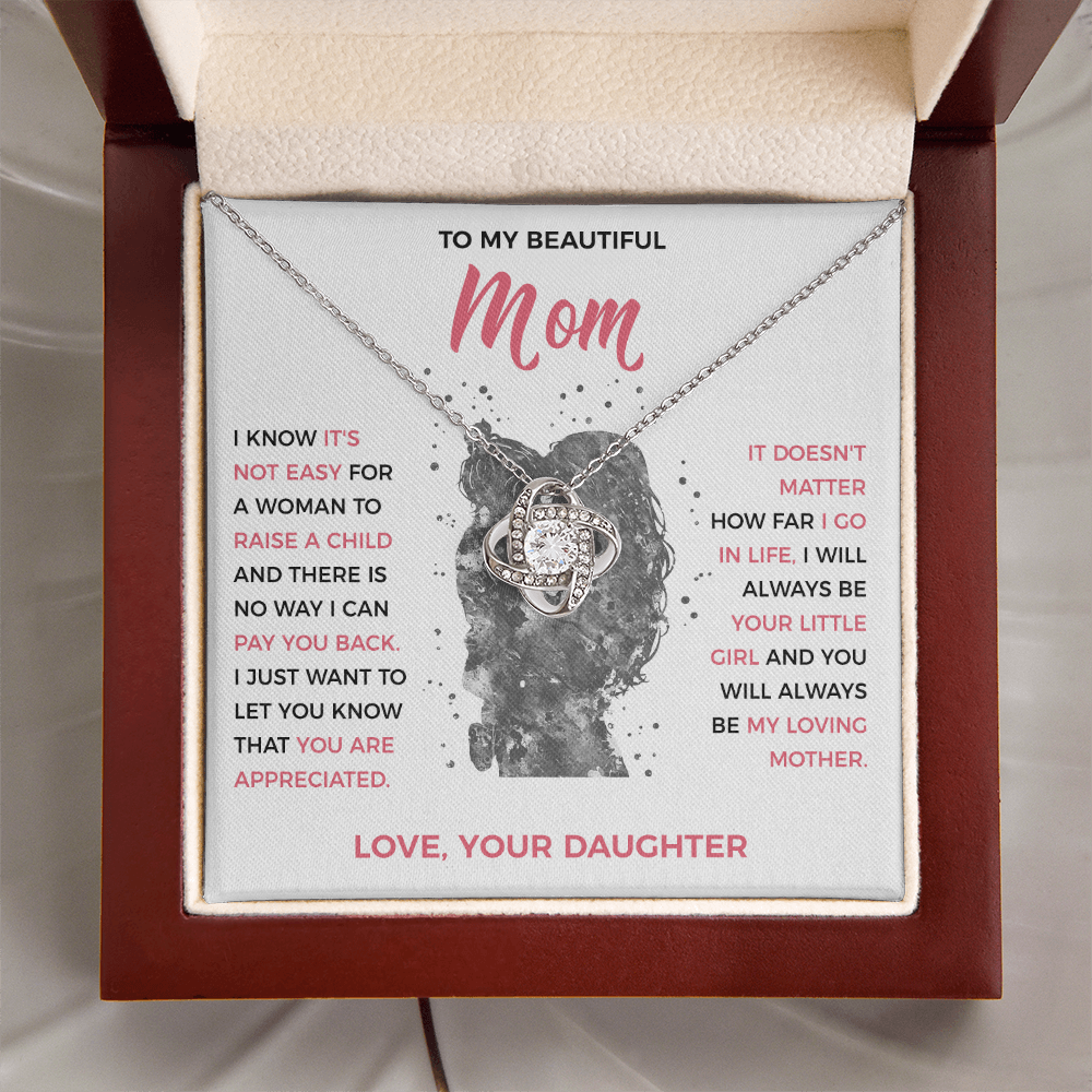 To My Loving Mom - knot Necklace from Daughter