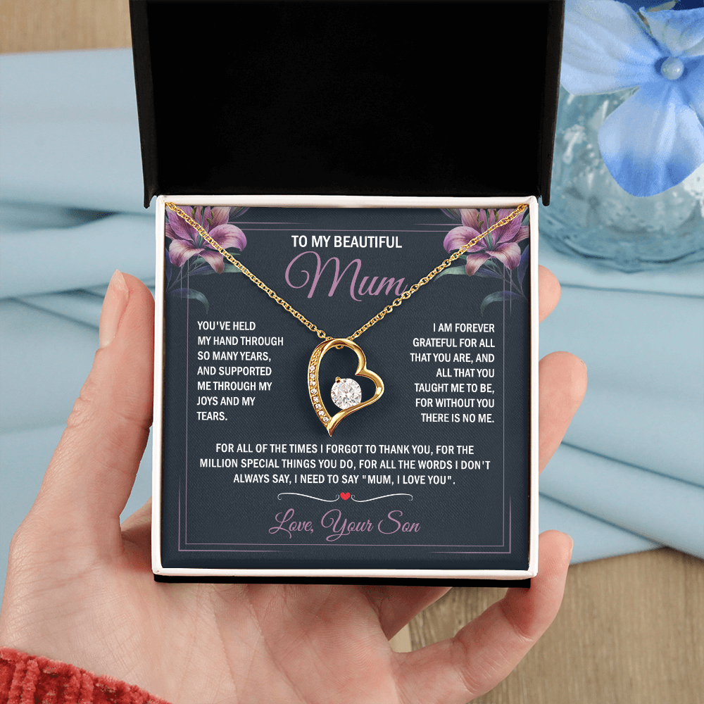 To My Mum - Joy & Tears - Heart Necklace